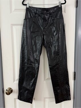a new day Black Croc-Embossed Faux Leather Pants